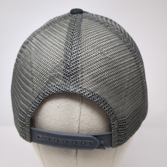 Idaho Bigfoot Leather Patched Snapback Trucker Hat Black OS Arcadian Outfitters - Picture 6 of 9